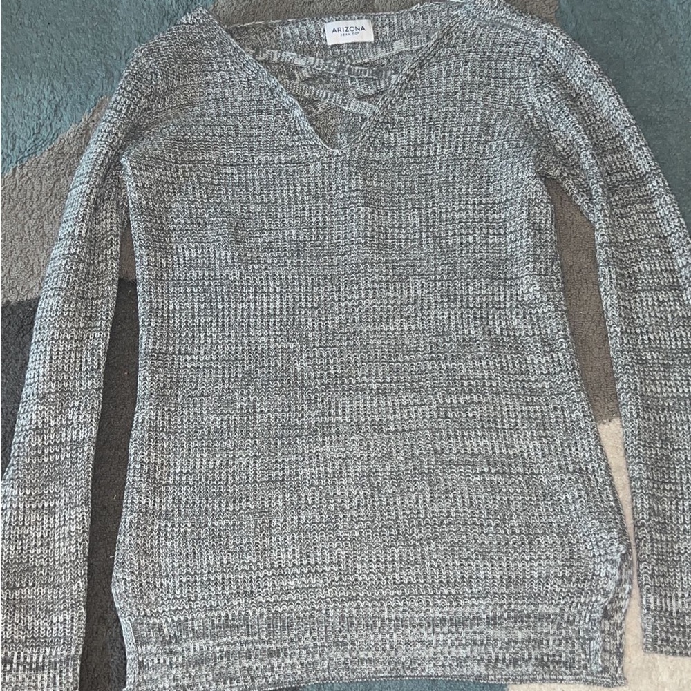 Grey knitted sweater
